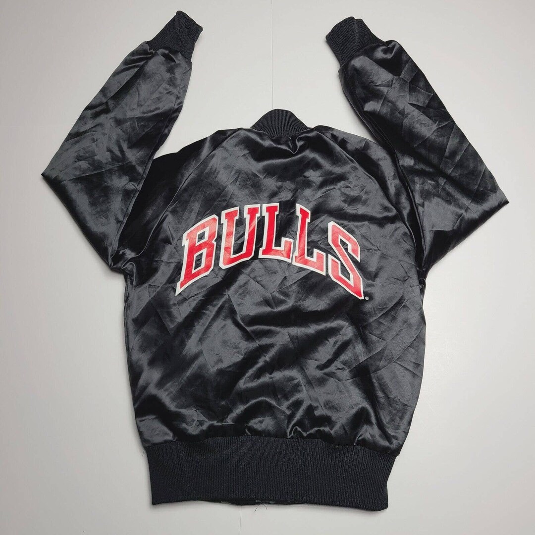 Vintage Chalk Line Chicago Bulls NBA Snap Satin Jacket Size Youth 10/12