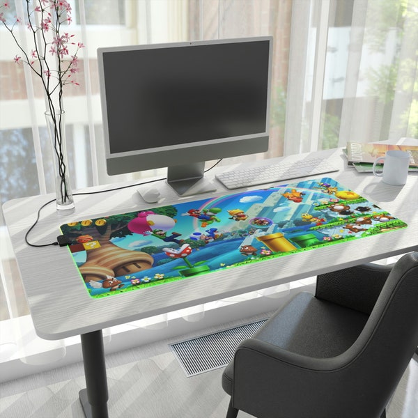 Tapis de bureau LED 3D Mario World