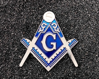 Masonic Car Emblem Conchos - Freemason Square and Compass and G Auto Decal Sticker - Masonic Gifts for men - Freemasonry Car Decoration