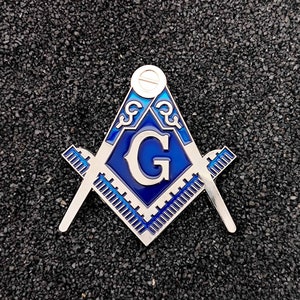 Vrijmetselaars auto-embleem Conchos - Vrijmetselaarsvierkant en kompas en G Auto Decal Sticker - Vrijmetselaarscadeaus voor mannen - Vrijmetselarij autodecoratie