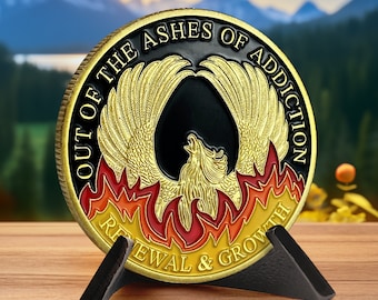 Médaillon De Sobriété NA - Phénix Et Fée, En Métal Argenté, Diamètre 3,5 Cm, Pour Rétablissement Et Encouragement - 3