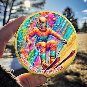 Snowboarding AA Medallion: Customizable Sobriety Gift