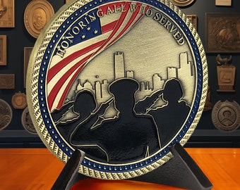 Military Veteran Challenge Coin - Veterans Day Gift - Honoring All Veterans Thank You Prayer Coin - Army Retirement Gift