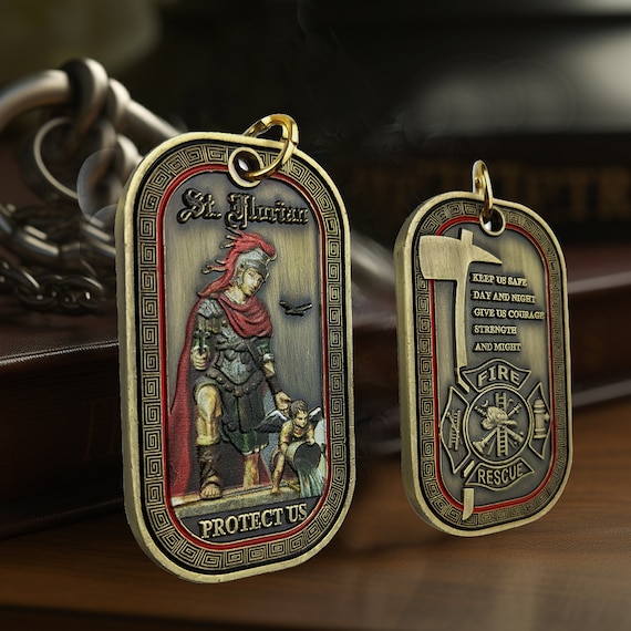 Firefighters prayer dog tag hot sale
