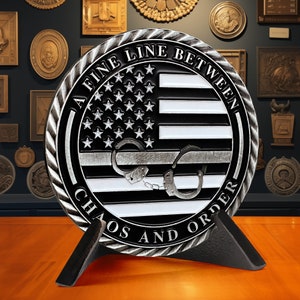 Prison Challenge Coin - Thin Gray Line - Correctional Officer Gifts - The Fine Line Law Enforcement Gift Tokens
