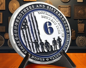 Police Officer Challenge Coin - Thin Blue Line Challenge Coins - I Got Your Six - Police Department Gift for Him/ Her/ Dad/ Son/ Husband