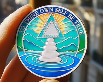 Sober Stone Pile AA Chip Customizable year Soul's Pilgrimage Sobriety Coin-Daily Sober Medallions One Day at a Time Gifts for Men & Women