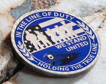 Police Honor Coin Honor in the Palm of Your Hand Badg Thin Blue Line Police Officer Challenge Coin
