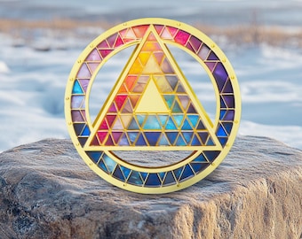 Triangle AA Sobriety Coin: Customizable Year, Soul Cleansing Medallion