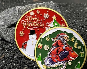 Nouveau Design Père Noël Pièce Commémorative Couleur Relief Médaillon Noël Petit Nouveau Design Père Noël Pièce Commémorative Couleur Relief Médaillon Noël Petit