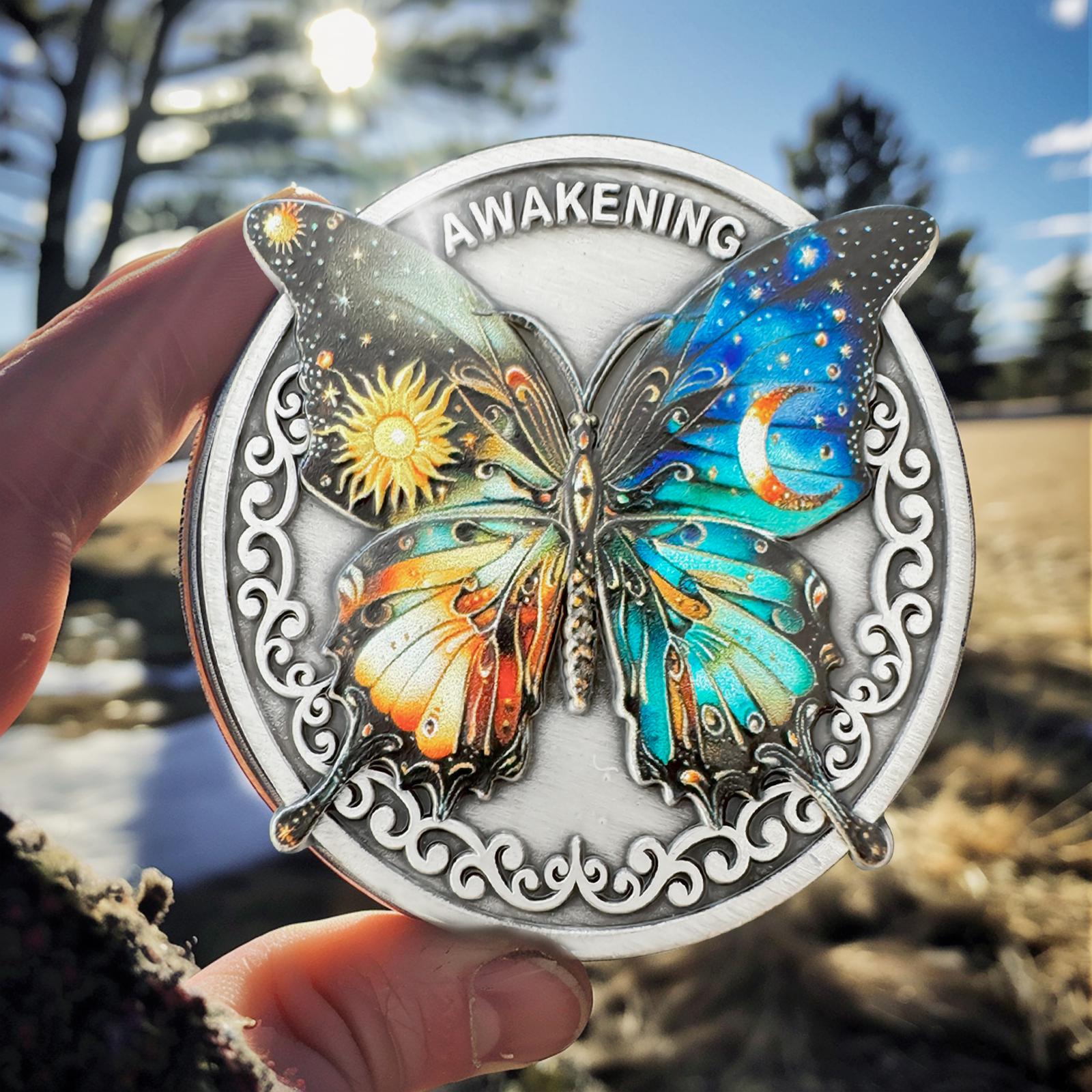 Butterfly AA Recovery Gifts - Custom elk jaar of tekst Soberheidsmunt - Butterfly Sober mijlpaal herdenkingsmedaillon voor dames en heren