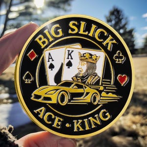 Black Jack Lucky Poker-munt: Ace King &#39;Big Slick&#39;-medaillon