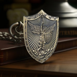 Aartsengel Sint-Michiel Challenge Coin - beschermengel schild kruiszwaard gebed cadeaus voor politie/wetshandhaving/hem/haar/mannen/vrouwen