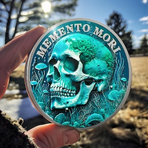 Memento Mori Moneta Bronzo Placcato Stoico Medaglia EDC Sfida Collezione Di Mone - Foto 7