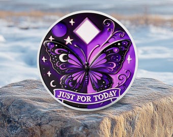Metamorphosis Butterfly NA Chip Restore Customizable year Sobriety Coin-Daily Sober Medallions One Day at a Time Gifts for Men & Women