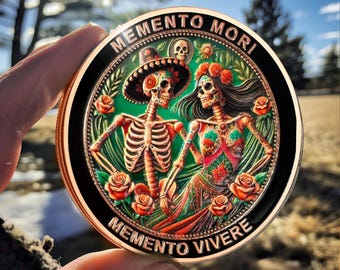 Memento Mori Münze: Skelettjugend Herausforderung Token - Stoische Erinnerung