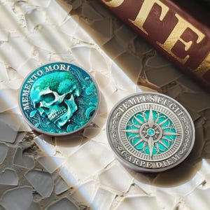 Memento Mori Coin: Deep-Sea Skull, Stoic Reminder image 7
