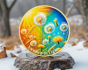 Sober Dandelion AA Medallion: Customizable Sobriety Gift