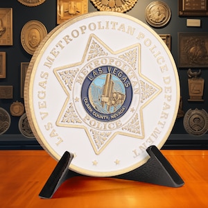 Moneda de desafío policial - Regalo conmemorativo del Departamento de Policía Metropolitana de Las Vegas - Regalo para las fuerzas del orden para ella/hijo/padre/él - Placa de policía