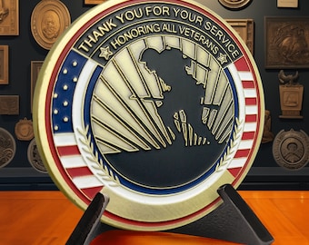 Veteranutmaningsmynt - Hedrar tack till alla veteraner - Veterans Day-gåva - Veterans Creed Medallion Badge Token