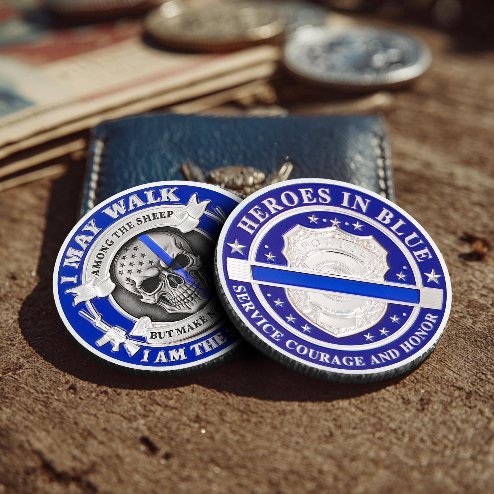 Heroes in Blue Challenge Coin Sheepdog Peace Token Partner in