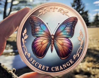 Bronze Butterfly AA Sobriety Coin: Customizable Recovery Gift