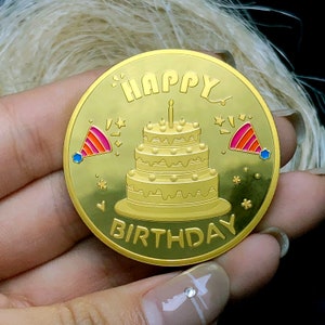 Alles Gute zum Geburtstag Münze - Der Tag gehört dir - Geburtstagsgeschenke Gedenkgeschenk - Geburtstagsdekor Gold / Silber Token