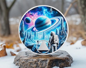 Self-Universe AA Chip Customizable year Lost and Redeemed Gift Sobriety Coin-Daily Sober Medallions One Day at a Time Gifts for Men & Women