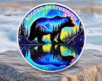 Aurora and Polar Bear AA Chip Customizable year Steady progress Sobriety Coin-Daily Sober Medallions One Day at a Time Gifts for Men & Women