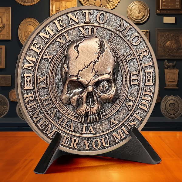 Momento Mori Münze – Memento Vivere tragbare Taschenmünze – Stoizismus-Geschenk-Token für Freund/Sohn/ihn/sie