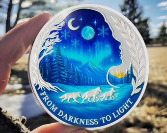 From Darkness to Light AA Chip Waking Road The Flowing Sobriety Token-Daily Dynamic Sober Medallions One Day at a Time Gifts for Men & Women