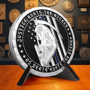 Police Officer Challenge Coin - Thin Blue Line Coin - Police Academy Graduation Gifts - Law Enforcement Gifts for Him/ Her/ Son/ Dad/ Police