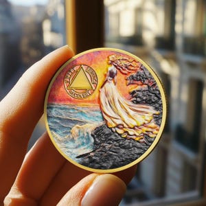 The Tide of Awakening AA Medallion: Customizable Sobriety Coin