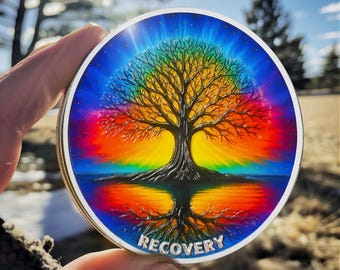 The Tree of Recovery NA Chip Shadows of the Past Sobriety Coin-Daily Sober Medallions One Day at a Time Gifts for Men & Women