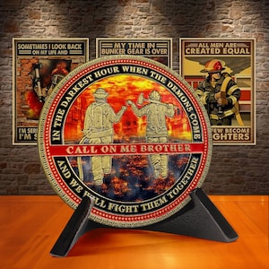 Firefighter Challenge Coin - Fireman Souvenir Coins - Fire Department gifts - Firefighter Gifts for Him/ Her/ Men/ Women