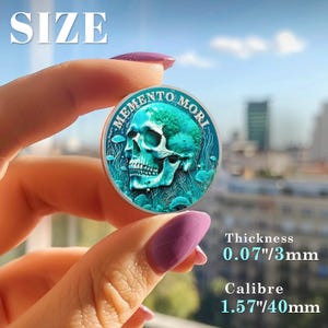 Memento Mori Coin: Deep-Sea Skull, Stoic Reminder image 4