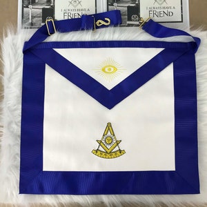 Masonic Royal Arch Official Apron Rod Belt in Synthetic Leather - Masonic Regalia OES Square & Compass Freemasonry Gold Past Master Apron