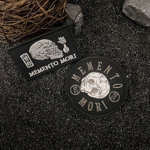 Memento Mori Skull Patch - Round & Square Embroidered Cloth Patches