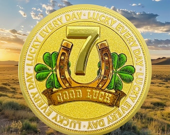 7 Lucky Coins: Horseshoe Inspirational Token - Silver Plated