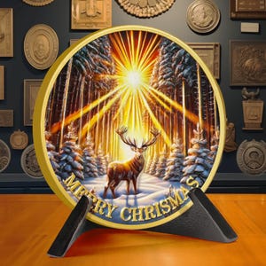Christmas Deer AA Sobriety Coin: Holiday Recovery Gift