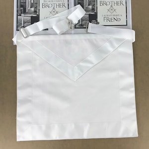 Authentic White Leather Apron| Gift for Masonic Master Masons and Blue Lodge Regalia | OES Freemasonry Leather Apron