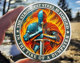 Dumpster Fire Challenge Coin Knight of Flames Team Incentive Token Motivational Gifts for Men & Women to Encourage Team Spirit