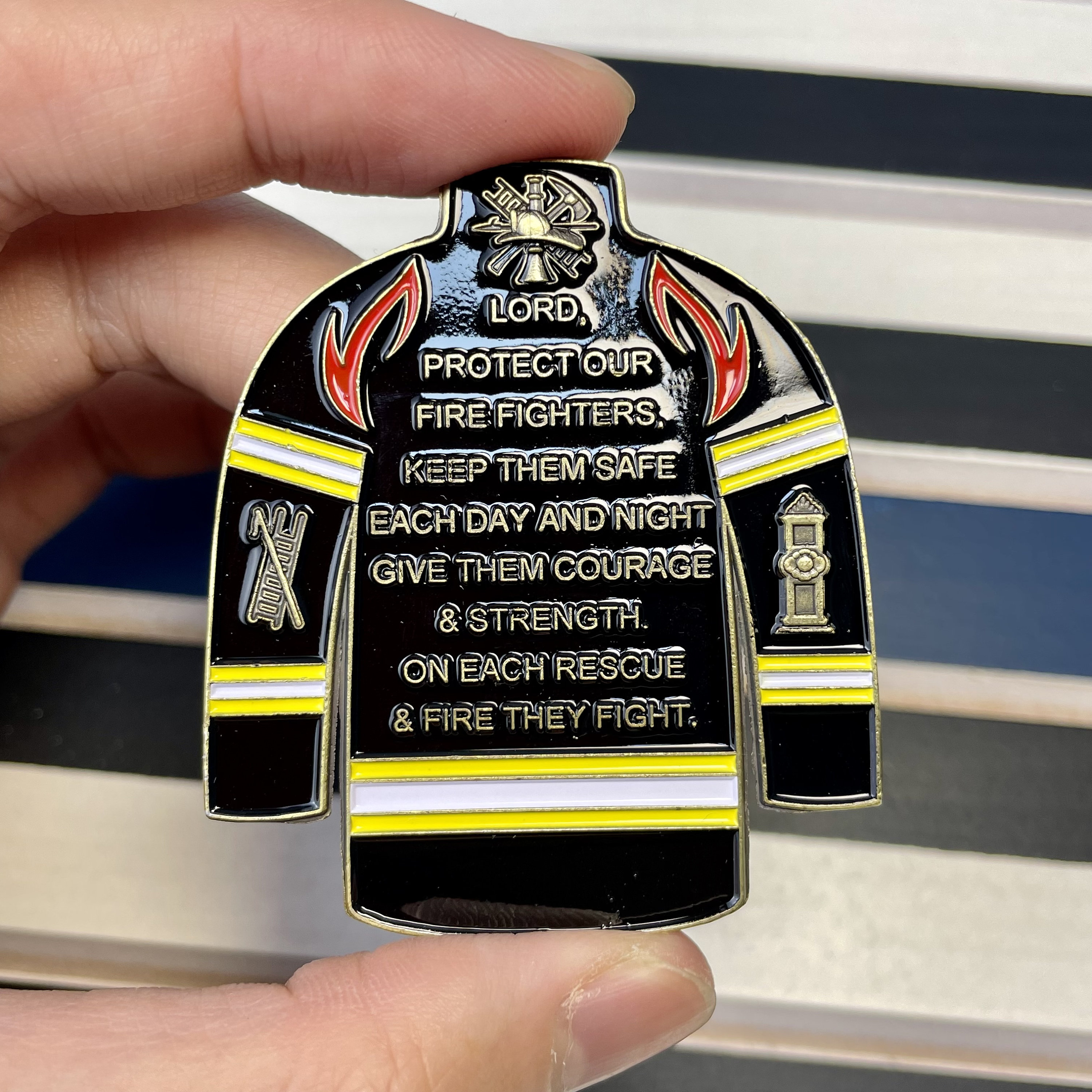 Token Fireman Firefighter Rescue Uniform Challenge Coin - Fireman Prayer Pocket Token ...
