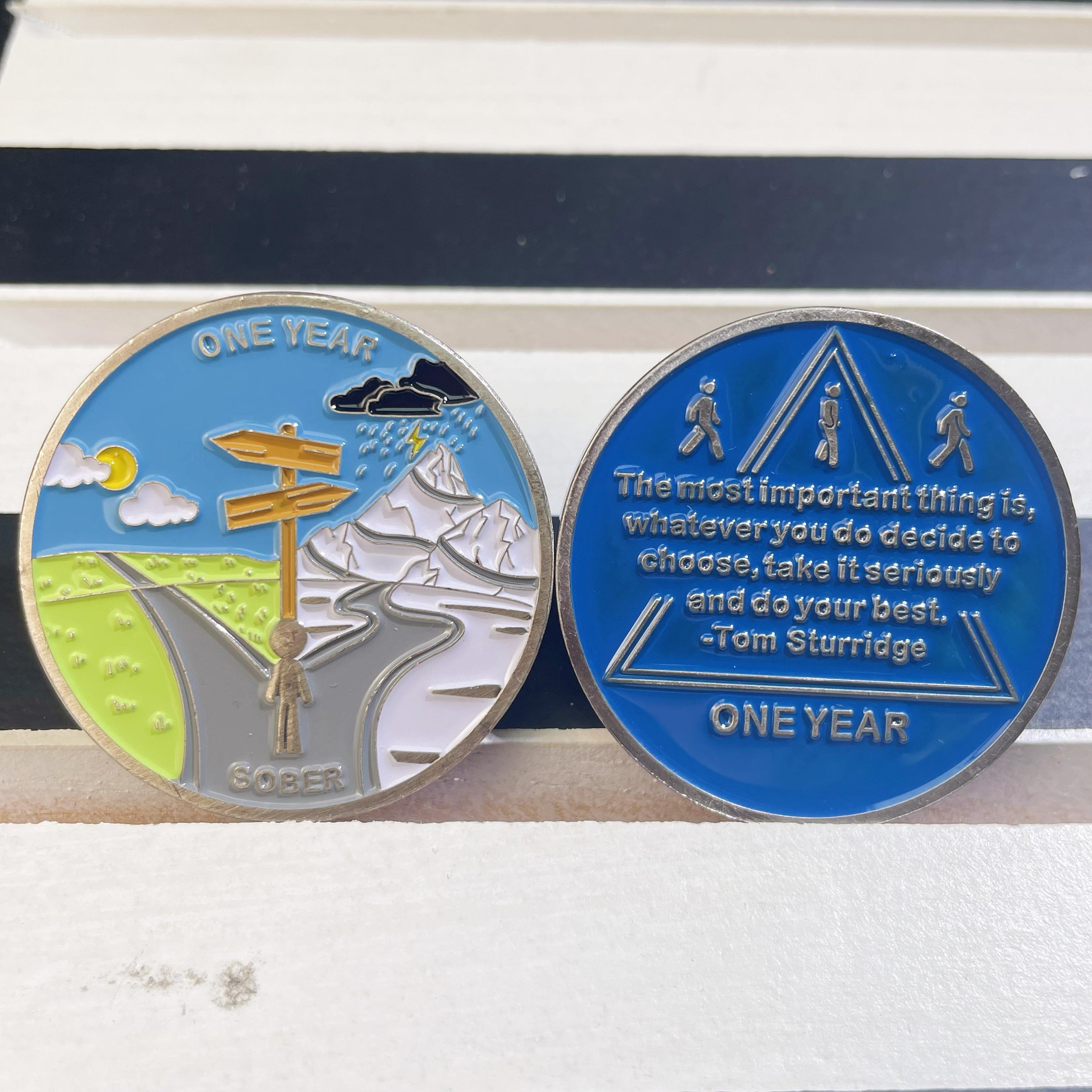 Moneta Sobrietà 12 Mesi - Chip AA Medaglione Recupero Alcolisti, Regalo Per Celebrate Sobriety - Foto 8