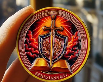 EPHESIANS 6:17 Gift - Armor of God Coin - A Symbol of Devotion &  Bible Verses Pocket Token Christian Challenge Coin Gift for him/her