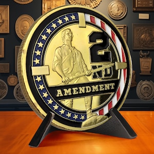 Second Amendment Commemorative Coin - United States Constitution Rights - Patriotic Memorabilia Collectibles Gift for Him/Her