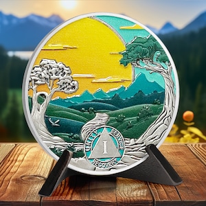 AA Medallion Sobriety Coin - 1-10 Years Serenity Pray Valley Sober Recovery Chip Gifts - Sobriety Token for him/her