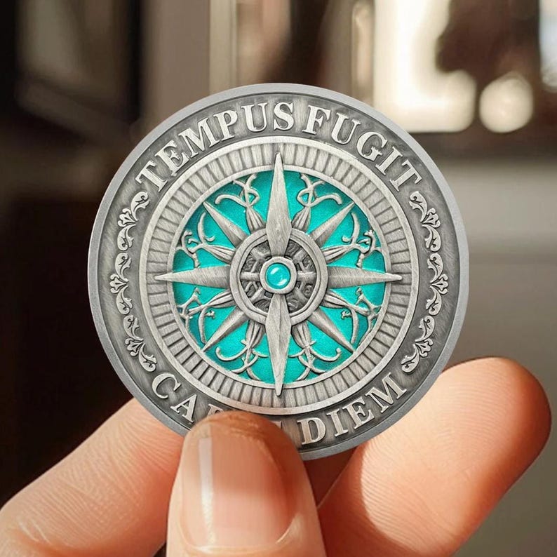 Memento Mori Coin: Deep-Sea Skull, Stoic Reminder image 5