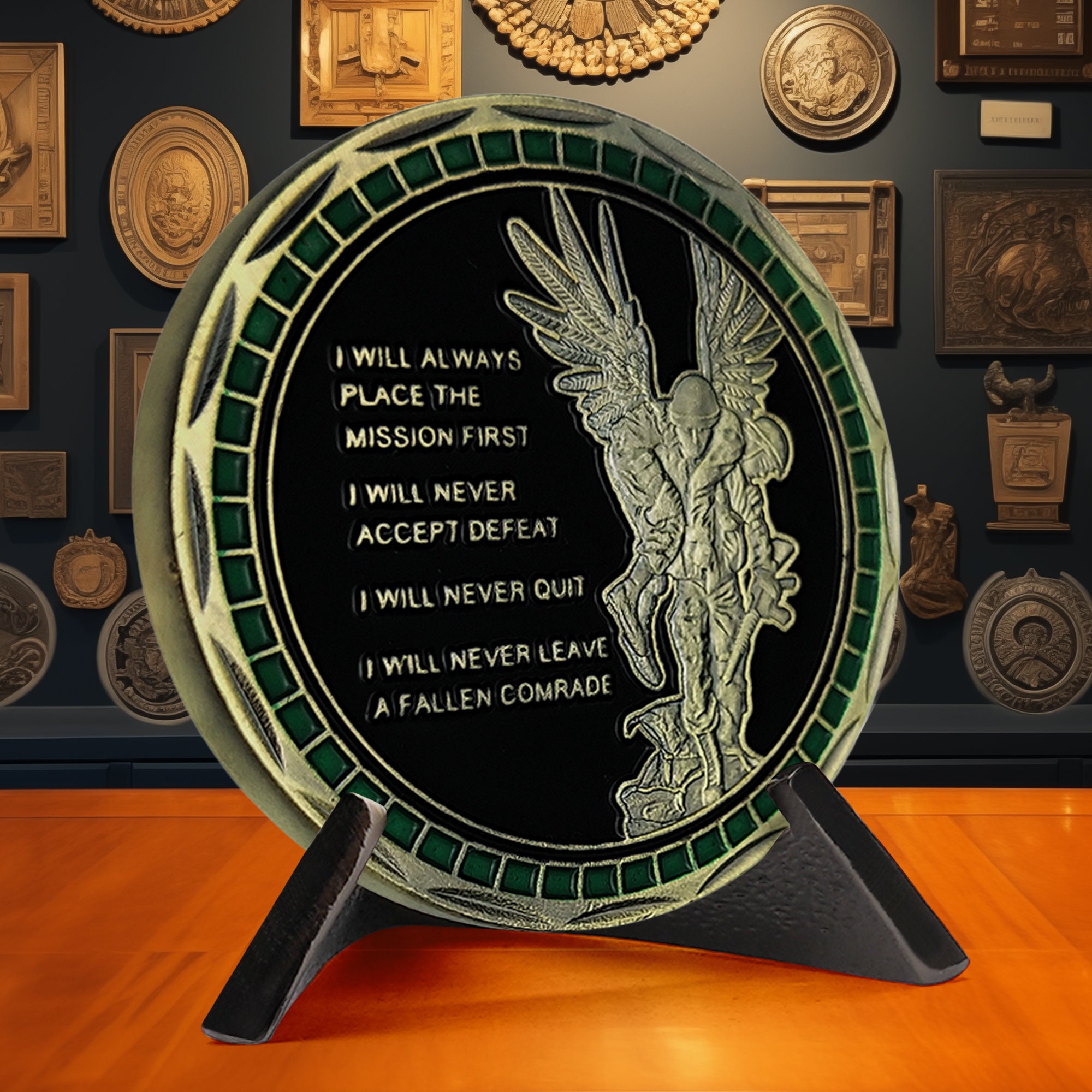 US Army Core Values Challenge Coin - Military Gift For Veterans, Active Duty, Collectors - Loyalty Duty Respect Honor