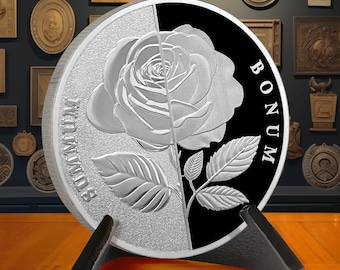 Memento Mori Coin: Marcus Aurelius, Asymmetrical Roses, Stoic Gift